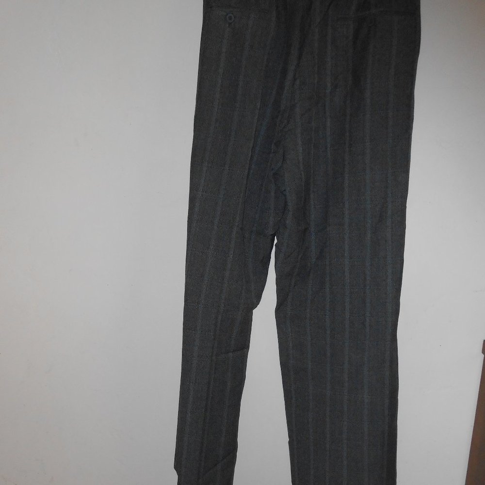 Lane Bryant Houston Trouser, Grey/Turq/black plaid, Size 28